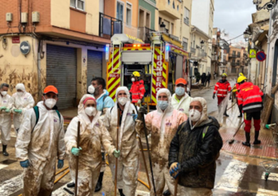 被災地でのボランティア活動の様子