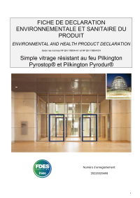 EPD for Monolithic Fire Protection Glass