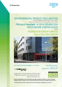 EPD for Pilkington Insulight™ 4-16-4 Double Insulating Glass Unit  with Online Coated Glass