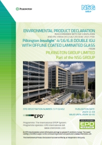 EPD for Pilkington Insulight™ 4-16-6.8 Double Insulating Glass Unit  with Offline Coated Laminated Glass