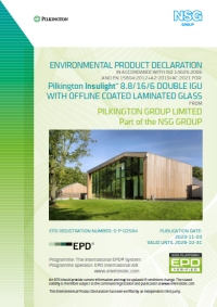 EPD for Pilkington Insulight™ 8.8-16-6 Double Insulating Glass Unit with Offline Coated Laminated Glass