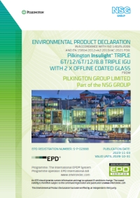 Pilkington Insulight™ TRIPLE 6T-12-6T-12-8.8 Triple Insulating Glass Unit with 2 x Offline Coated Glass