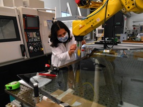 Scientist testing glass