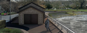 CGI mock up of flood barrier