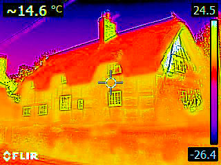 Thatched house thermal image