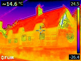 Thatched house thermal image
